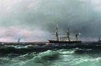  Корабль в море. 1870-е